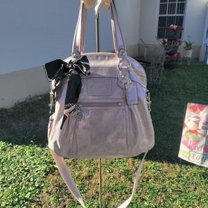 Coach Poppy Spotlight Metallic/Shimmering Pink Handbag& Detachable strap #16283